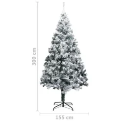 VidaXL Artificial Christmas Tree With Flocked Snow Green 300 Cm PVC -Deals Vidaxl Store image 8 328478