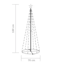 VidaXL Christmas Cone Tree Cold White 100 LEDs Decoration 70x180 Cm -Deals Vidaxl Store image 8 328700