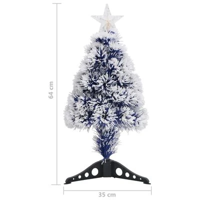 VidaXL Artificial Pre-lit Christmas Tree White&Blue 64 Cm Fibre Optic 10 VidaXL Artificial Pre-lit Christmas Tree White&Blue 64 Cm Fibre Optic - Image 8