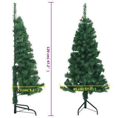 VidaXL Corner Artificial Christmas Tree Green 120 Cm PVC 10 VidaXL Corner Artificial Christmas Tree Green 120 Cm PVC - Image 8