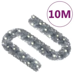 VidaXL Christmas Garland With LED Lights 10 M Silver 22 VidaXL Christmas Garland With LED Lights 10 M Silver -Deals Vidaxl Store image 8 329205