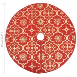 VidaXL Luxury Christmas Tree Skirt With Sock Red 90 Cm Fabric 17 VidaXL Luxury Christmas Tree Skirt With Sock Red 90 Cm Fabric -Deals Vidaxl Store image 8 330275
