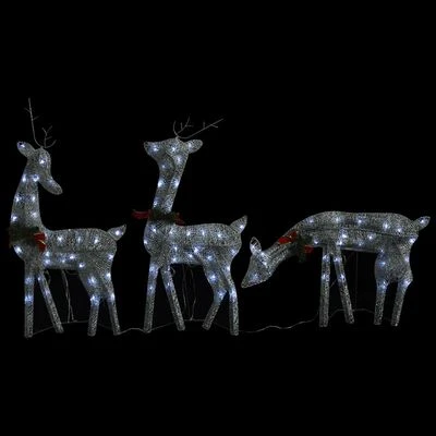 VidaXL Christmas Reindeer Family 270x7x90 Cm Silver Cold White Mesh 10 VidaXL Christmas Reindeer Family 270x7x90 Cm Silver Cold White Mesh - Image 8