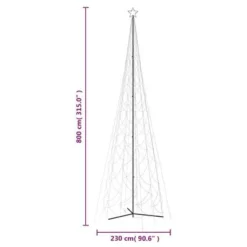 VidaXL Christmas Cone Tree Warm White 3000 LEDs 230x800 Cm -Deals Vidaxl Store image 8 343719