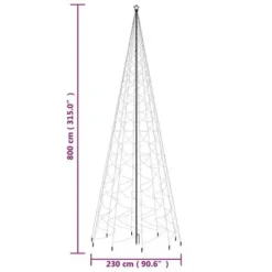 VidaXL Christmas Tree With Spike Warm White 3000 LEDs 800 Cm -Deals Vidaxl Store image 8 343756
