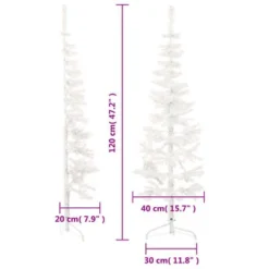 VidaXL Slim Artificial Half Christmas Tree With Stand White 120 Cm -Deals Vidaxl Store image 8 344564