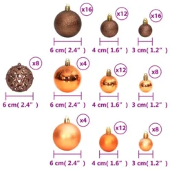 VidaXL Christmas Baubles 100 Pcs Brown 3 / 4 / 6 Cm -Deals Vidaxl Store image 8 356099