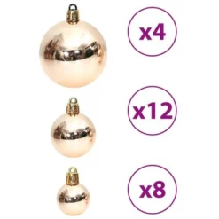 VidaXL Christmas Baubles 100 Pcs Champagne And Brown 3 / 4 / 6 Cm 29 VidaXL Christmas Baubles 100 Pcs Champagne And Brown 3 / 4 / 6 Cm -Deals Vidaxl Store image 8 356107