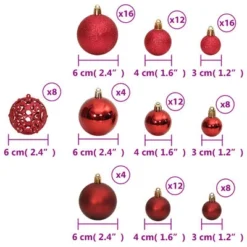 VidaXL Christmas Baubles 100 Pcs Wine Red 3 / 4 / 6 Cm 29 VidaXL Christmas Baubles 100 Pcs Wine Red 3 / 4 / 6 Cm -Deals Vidaxl Store image 8 356108