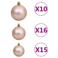 VidaXL Artificial Hinged Christmas Tree 300 LEDs & Ball Set 180 Cm -Deals Vidaxl Store image 9 3210495