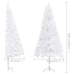VidaXL Corner Artificial Christmas Tree White 150 Cm PVC 20 VidaXL Corner Artificial Christmas Tree White 150 Cm PVC -Deals Vidaxl Store image 9 329168