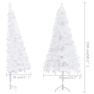 VidaXL Corner Artificial Christmas Tree White 150 Cm PVC 11 VidaXL Corner Artificial Christmas Tree White 150 Cm PVC - Image 9