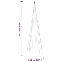 VidaXL Christmas Tree On Flagpole Warm White 732 LEDs 500 Cm 19 VidaXL Christmas Tree On Flagpole Warm White 732 LEDs 500 Cm -Deals Vidaxl Store image 9 343720