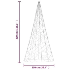 VidaXL Christmas Tree On Flagpole Warm White 500 LEDs 300 Cm -Deals Vidaxl Store image 9 343728
