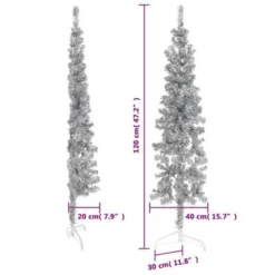 VidaXL Slim Artificial Half Christmas Tree With Stand Silver 120 Cm 23 VidaXL Slim Artificial Half Christmas Tree With Stand Silver 120 Cm -Deals Vidaxl Store image 9 344594
