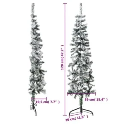 VidaXL Slim Artificial Half Christmas Tree With Flocked Snow 120 Cm -Deals Vidaxl Store image 9 344604