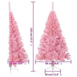 VidaXL Artificial Half Christmas Tree With Stand Pink 120 Cm PVC -Deals Vidaxl Store image 9 344670