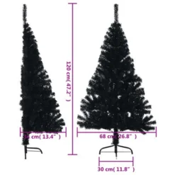 VidaXL Artificial Half Christmas Tree With Stand Black 120 Cm PVC -Deals Vidaxl Store image 9 344675