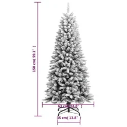 VidaXL Artificial Christmas Tree With Flocked Snow 150 Cm PVC&PE -Deals Vidaxl Store image 9 345189