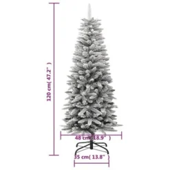 VidaXL Artificial Slim Christmas Tree With Flocked Snow 120 Cm PVC&PE -Deals Vidaxl Store image 9 345193