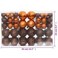 VidaXL Christmas Baubles 100 Pcs Brown 3 / 4 / 6 Cm -Deals Vidaxl Store image 9 356099