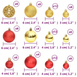 VidaXL Christmas Baubles 100 Pcs Gold And Wine Red 3 / 4 / 6 Cm -Deals Vidaxl Store image 9 356106