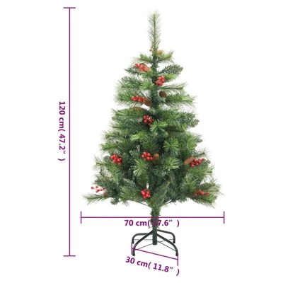 VidaXL Artificial Hinged Christmas Tree With Cones And Berries 120 Cm 11 VidaXL Artificial Hinged Christmas Tree With Cones And Berries 120 Cm - Image 9
