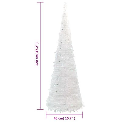VidaXL Artificial Christmas Tree Pop-up 50 LEDs White 120 Cm 11 VidaXL Artificial Christmas Tree Pop-up 50 LEDs White 120 Cm - Image 9