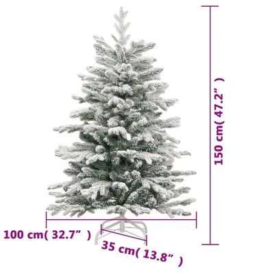 VidaXL Artificial Hinged Christmas Tree With Flocked Snow 150 Cm 11 VidaXL Artificial Hinged Christmas Tree With Flocked Snow 150 Cm - Image 9